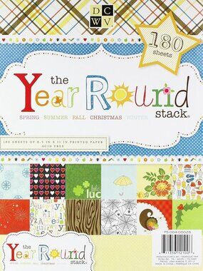 DCWV Die Cuts with A View Stack 8.5 x 11-Single-Sided-Year Round-180 Sheets -NWT